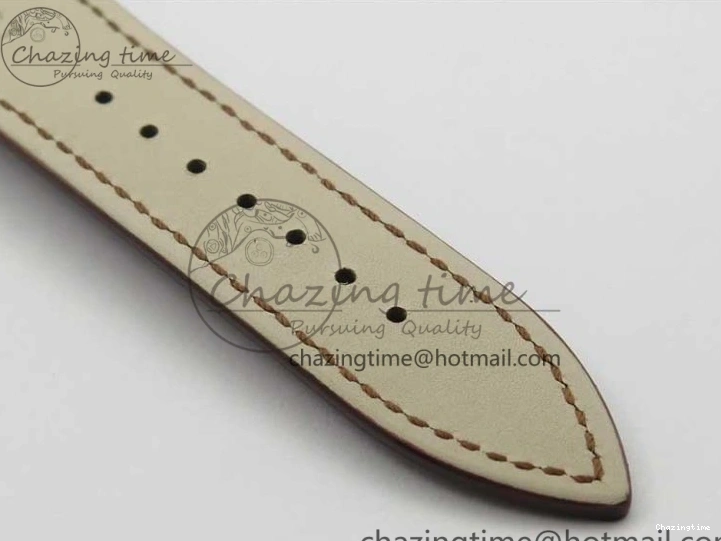 0302 Villeret 6654 SS Complicated Function OMF 1:1 Best Edition White Dial on Brown Leather Strap A6654 V Popular 7904